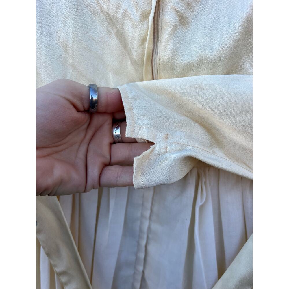 70s Gunne Sax Off White Romantic Victorian Prairie Wedding Dress Sleeves Size 5 - Picture 14 of 16